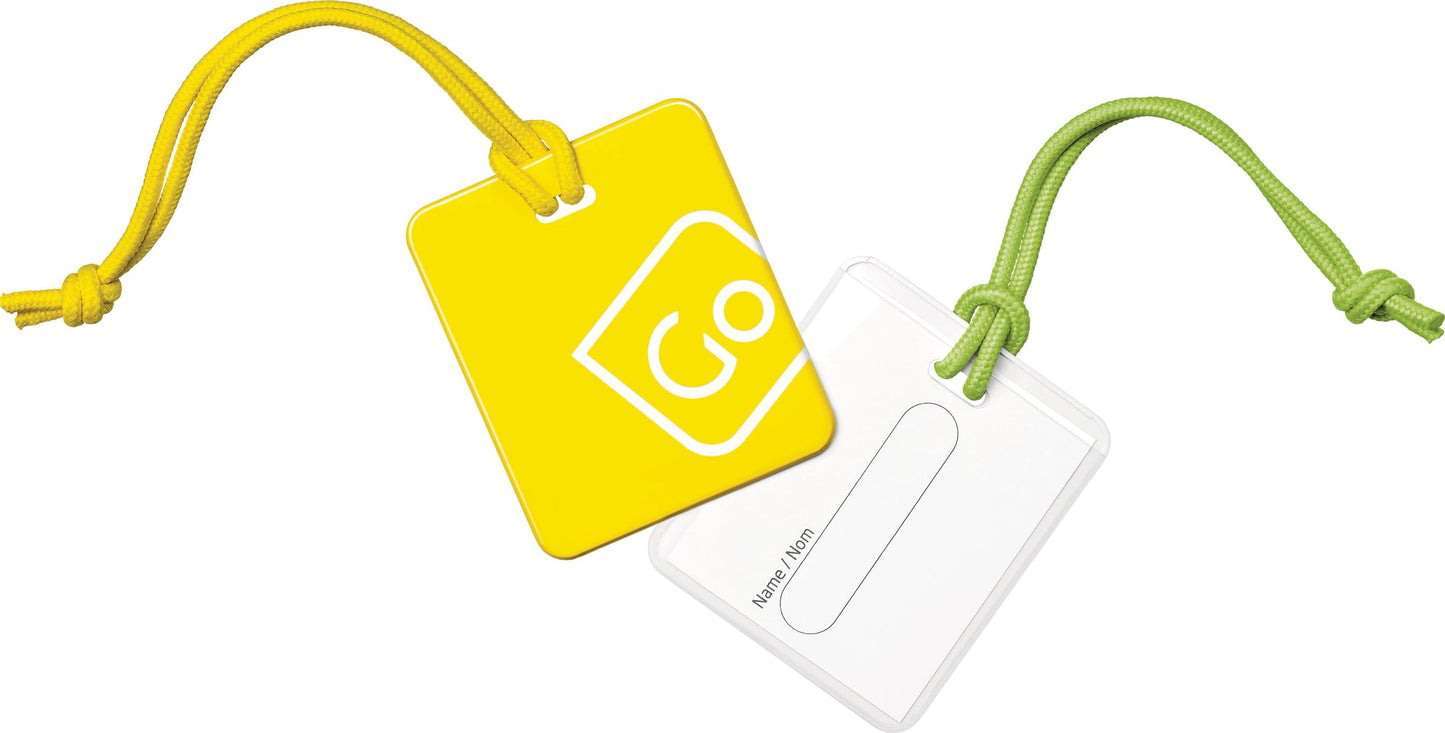 Go Travel Luggage Tags Twin Pack (Yellow/Green)