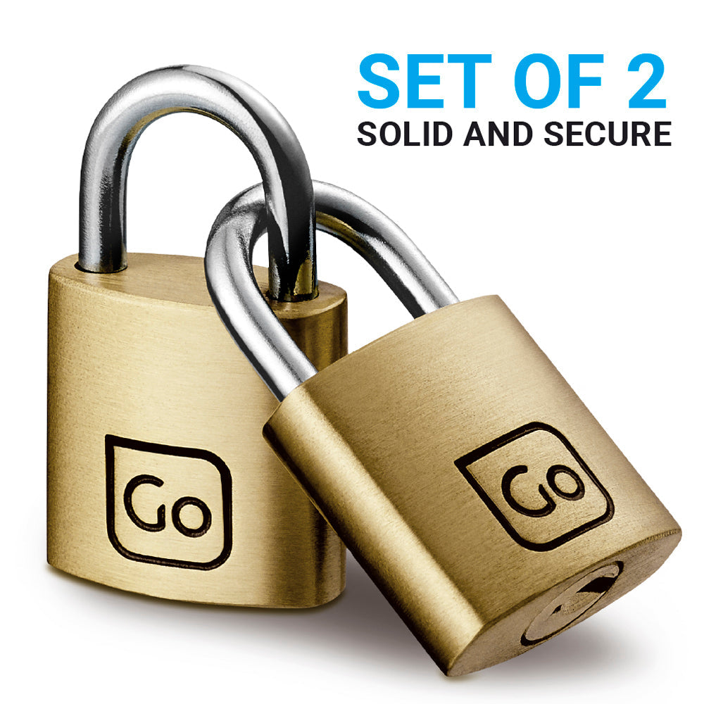 Go Travel Classic Brass Key Twin Padlocks