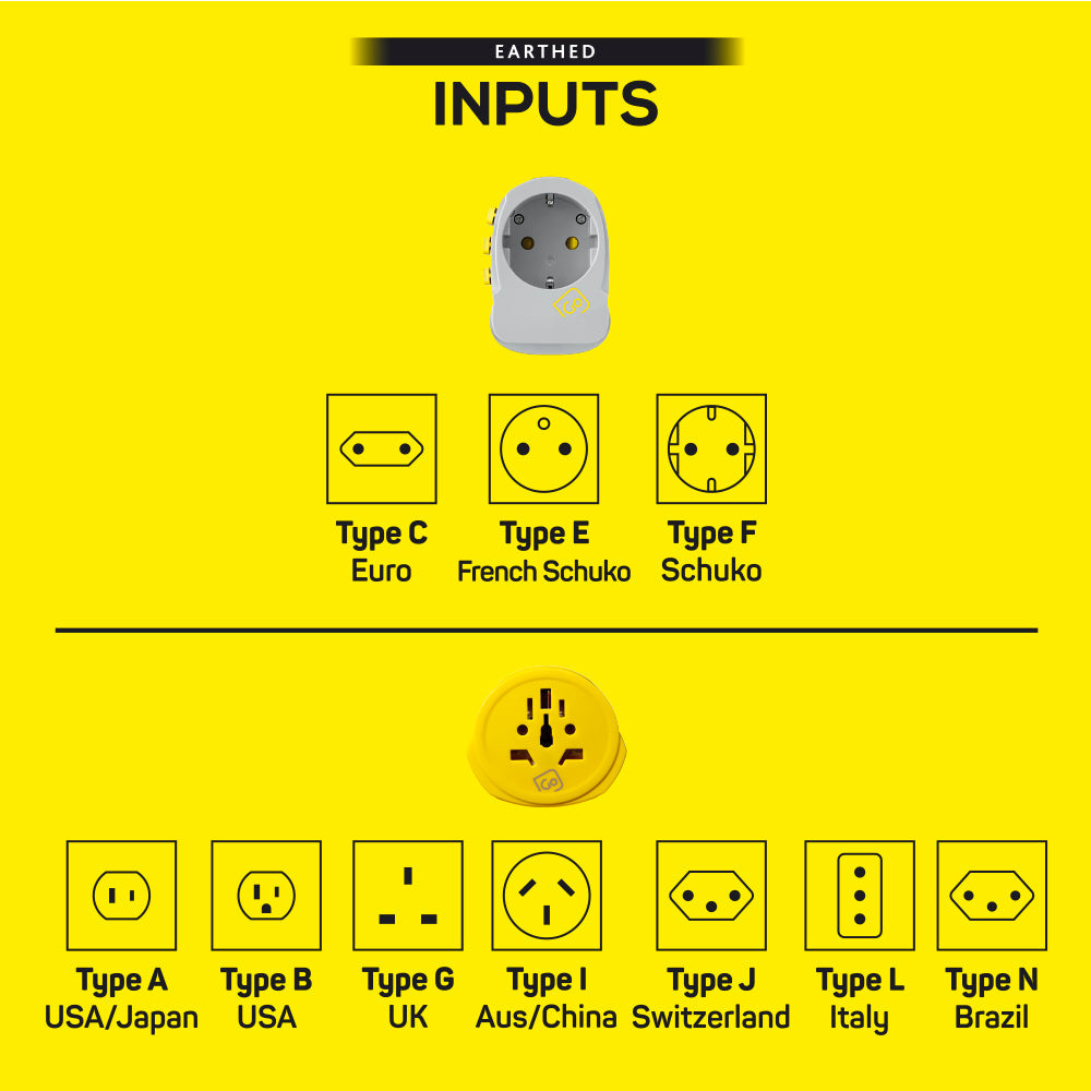 Go Travel Worldwide Adaptor + Twin USB-A