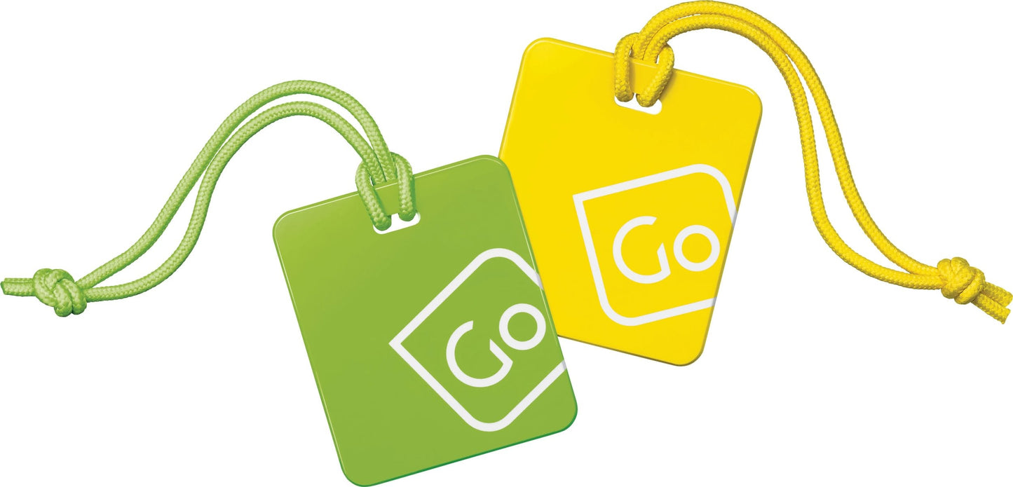 Go Travel Luggage Tags Twin Pack (Yellow/Green)