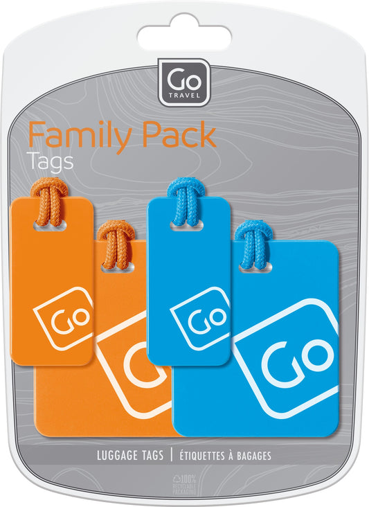 Go Travel Luggage Tags Family Pack (Blue/Orange)