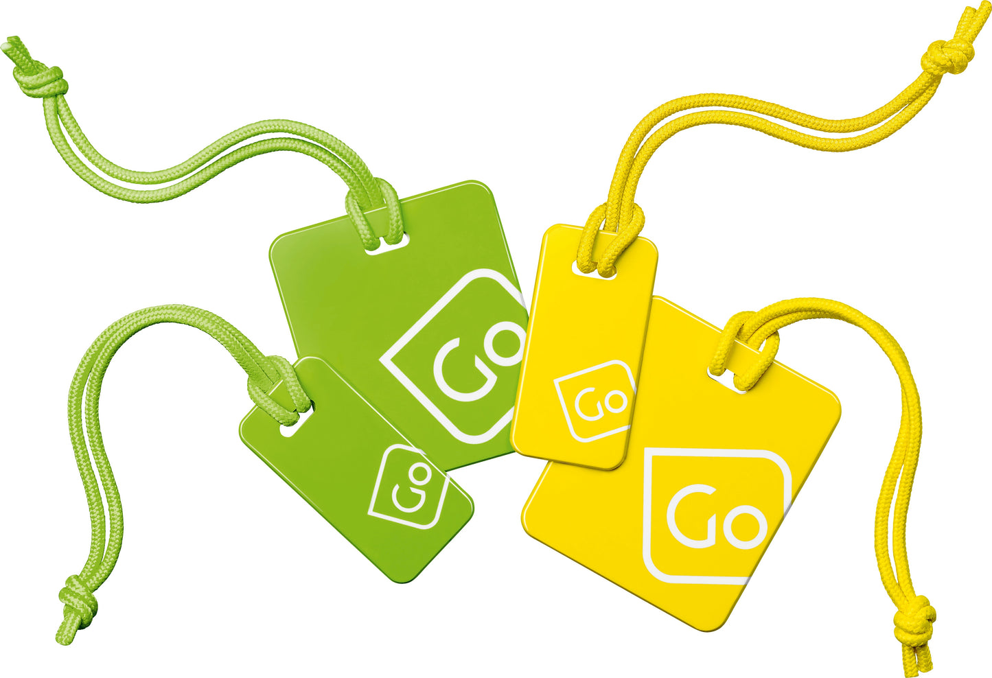 Go Travel Luggage Tags Family Pack (Yellow/Green)