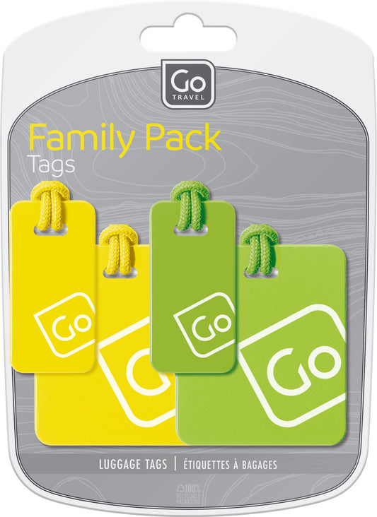 Go Travel Luggage Tags Family Pack (Yellow/Green)