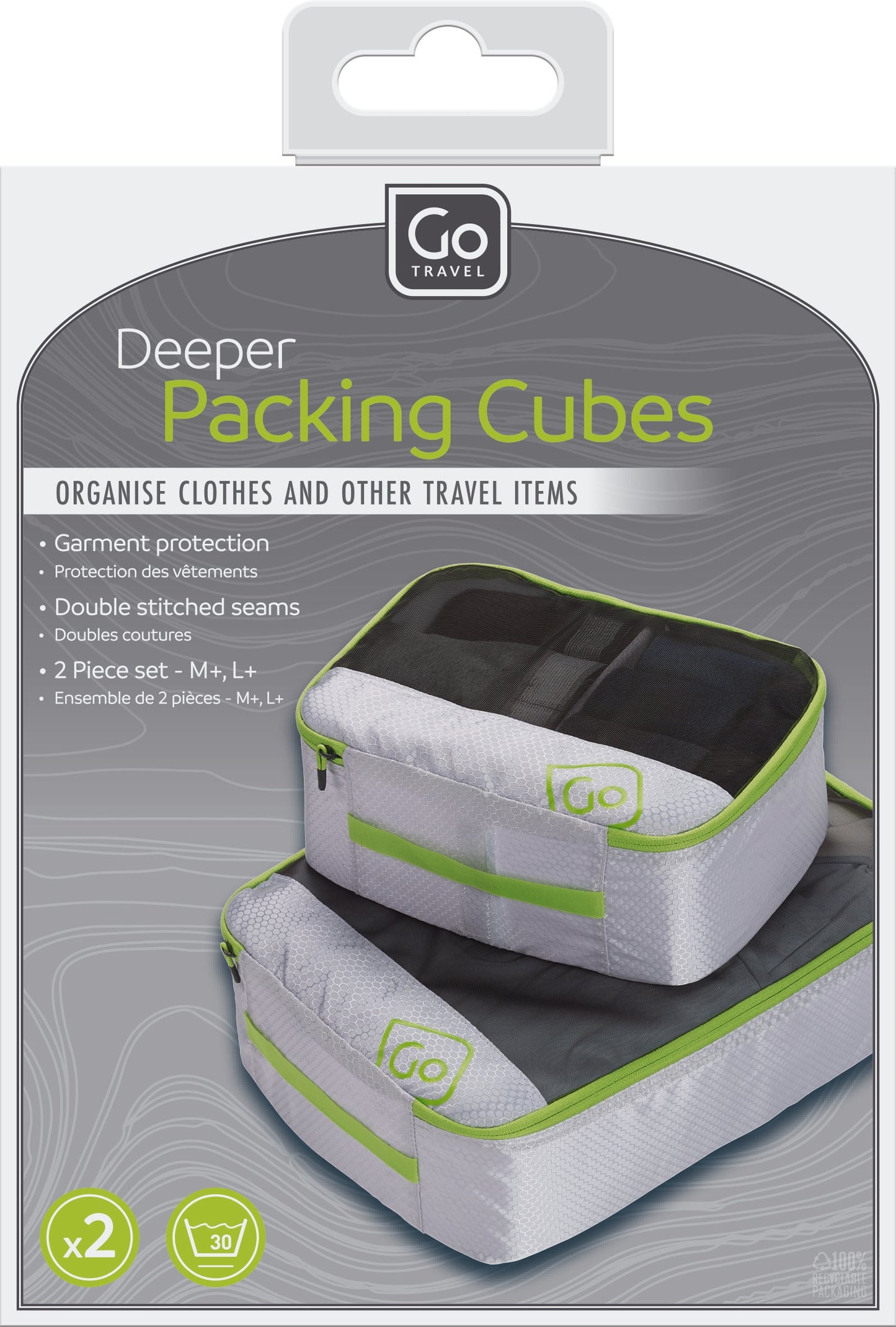 Go Travel Deeper Packing Cubes (Green)