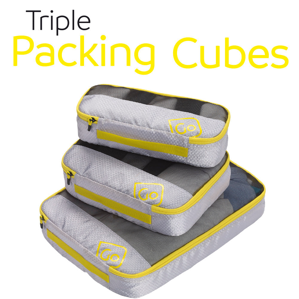 Go Travel Triple Packing Cubes (Yellow)