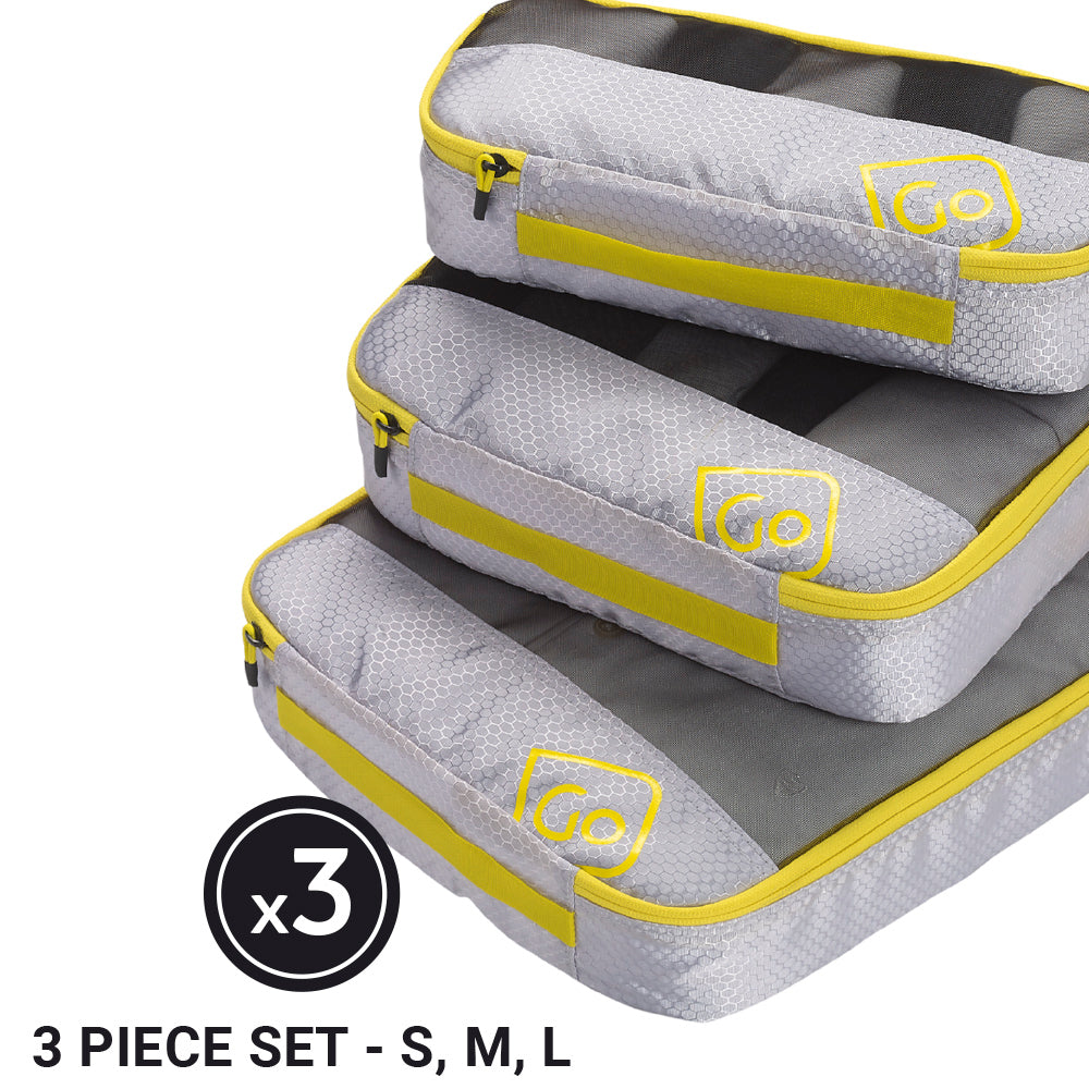 Go Travel Triple Packing Cubes (Yellow)