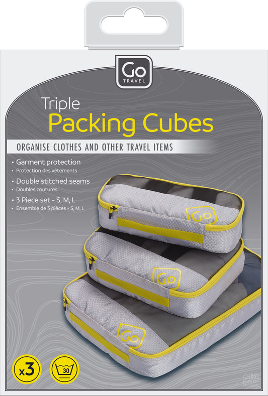 Go Travel Triple Packing Cubes (Yellow)