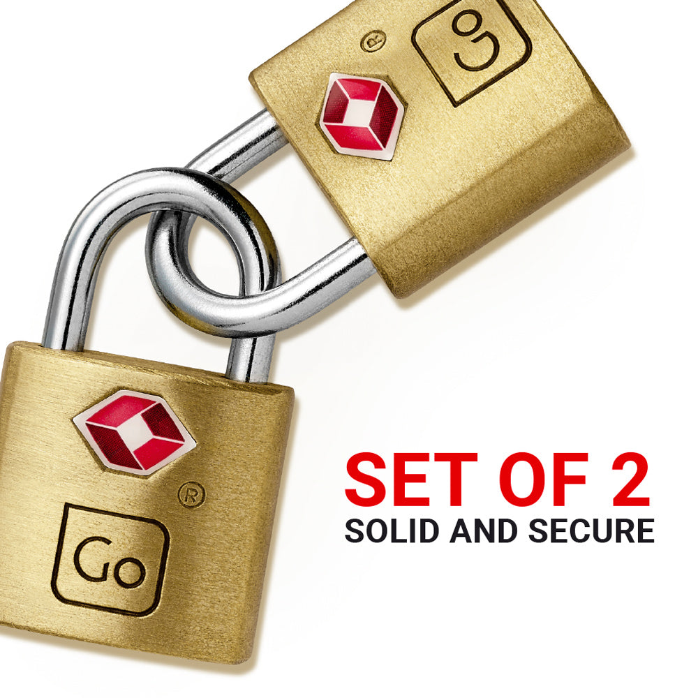 Go Travel Classic Brass Key Twin Padlocks TSA