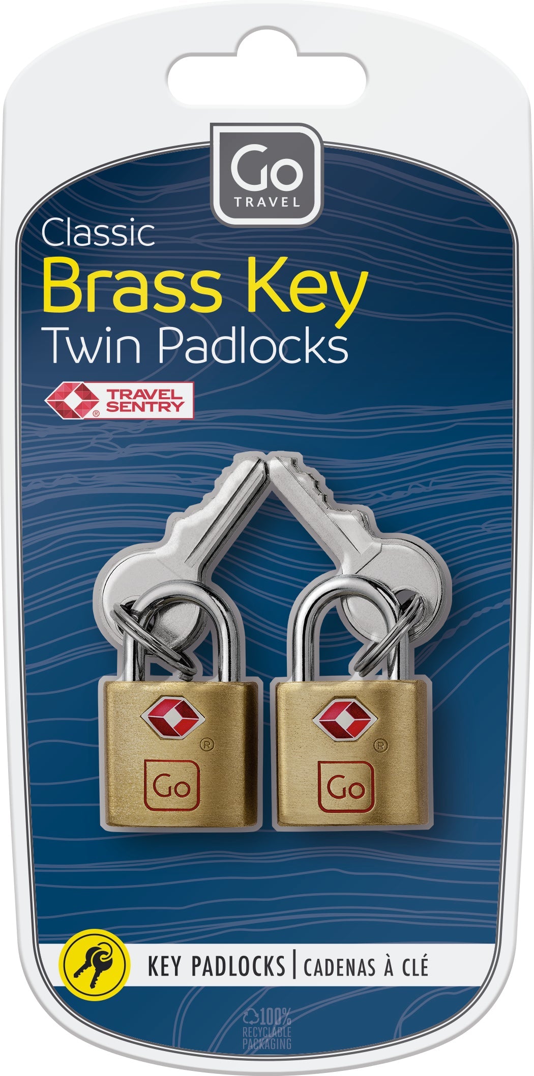 Go Travel Classic Brass Key Twin Padlocks TSA