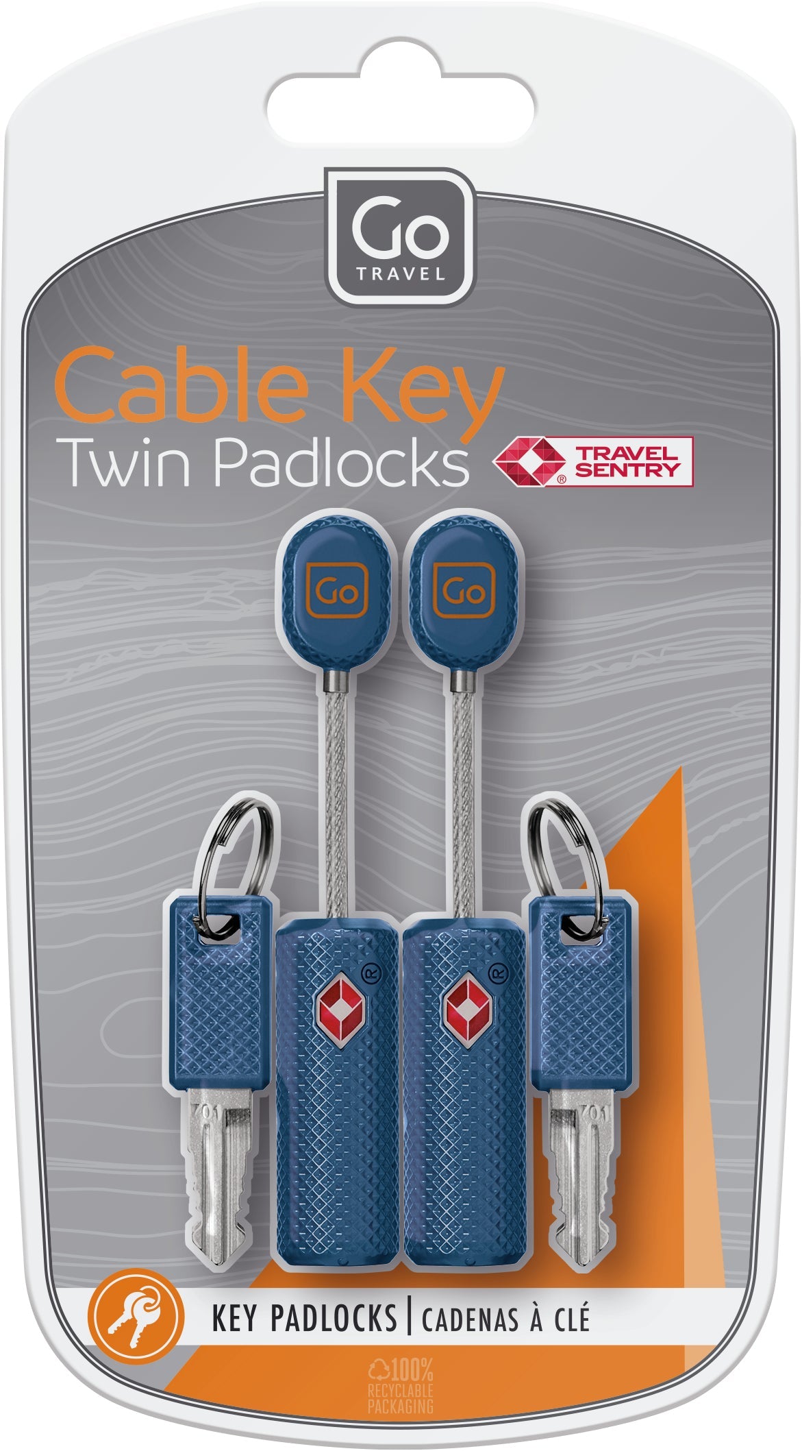 Go Travel Cable Key Twin Padlocks TSA