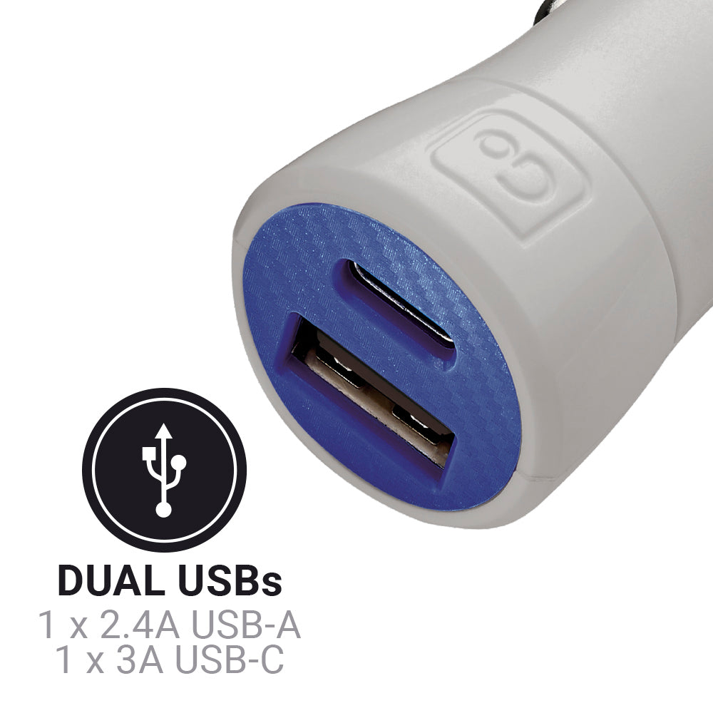 Go Travel In-Car USB-A & USB-C Charger + (4.8A)