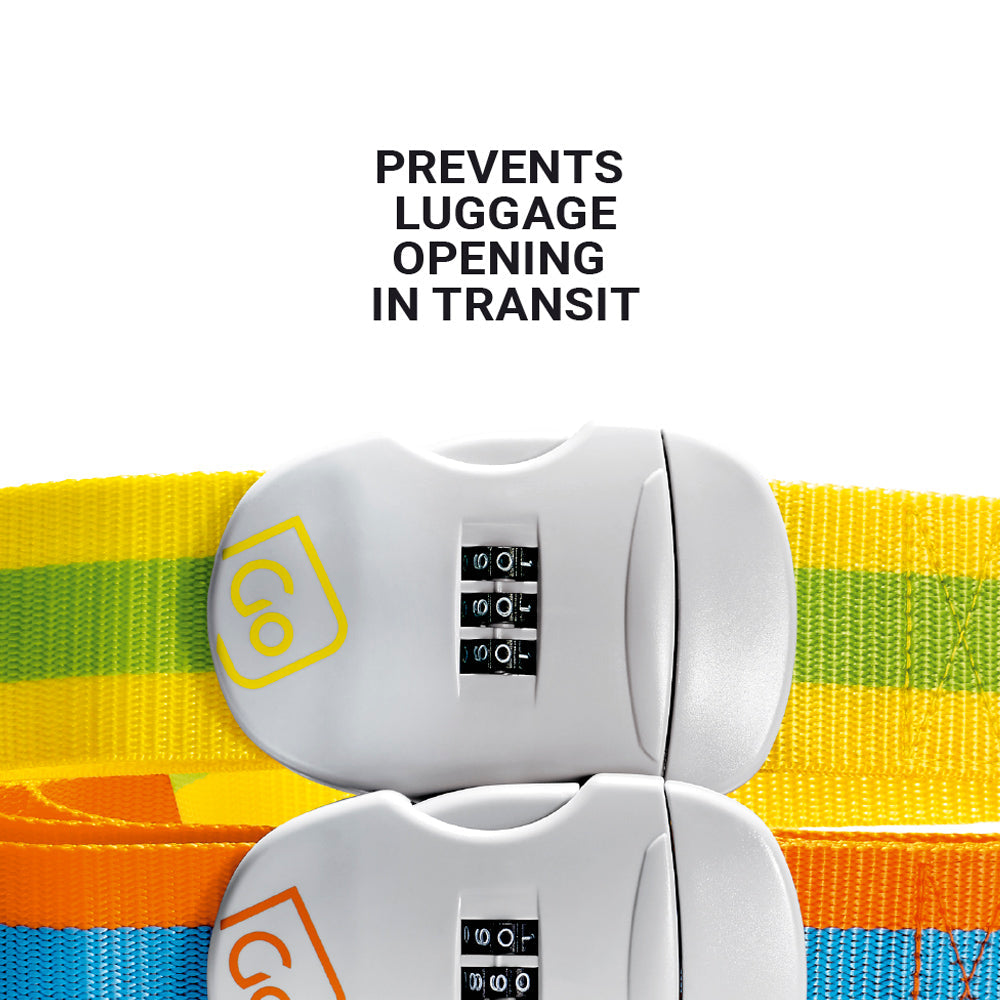 Go Travel Combi Luggage Strap (Yellow/Green)