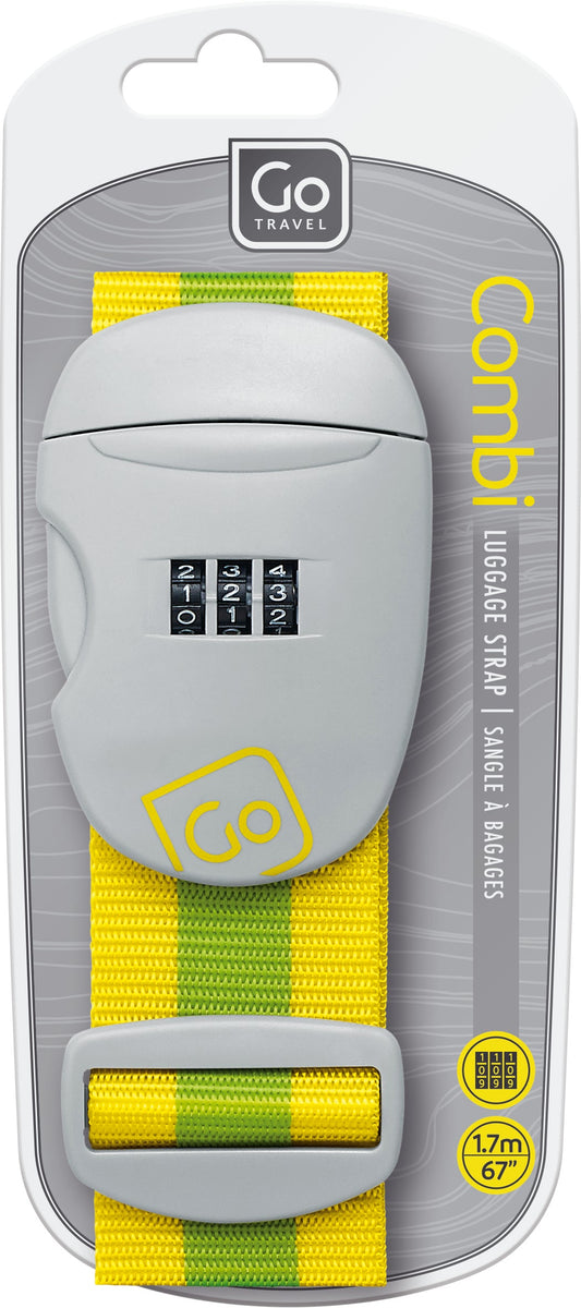 Go Travel Combi Luggage Strap (Yellow/Green)