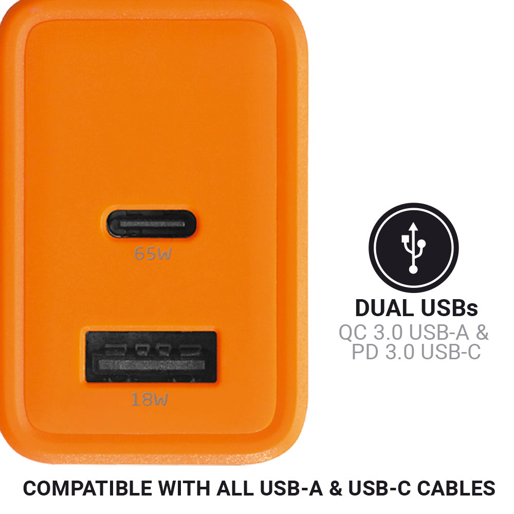Go Travel Worldwide USB-A & USB-C GaN Charger 65W
