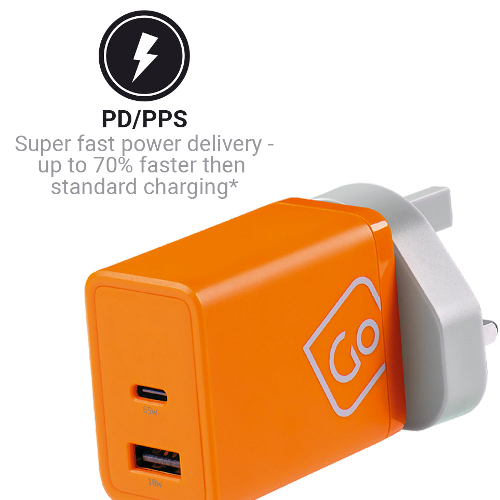 Go Travel Worldwide USB-A & USB-C GaN Charger 65W