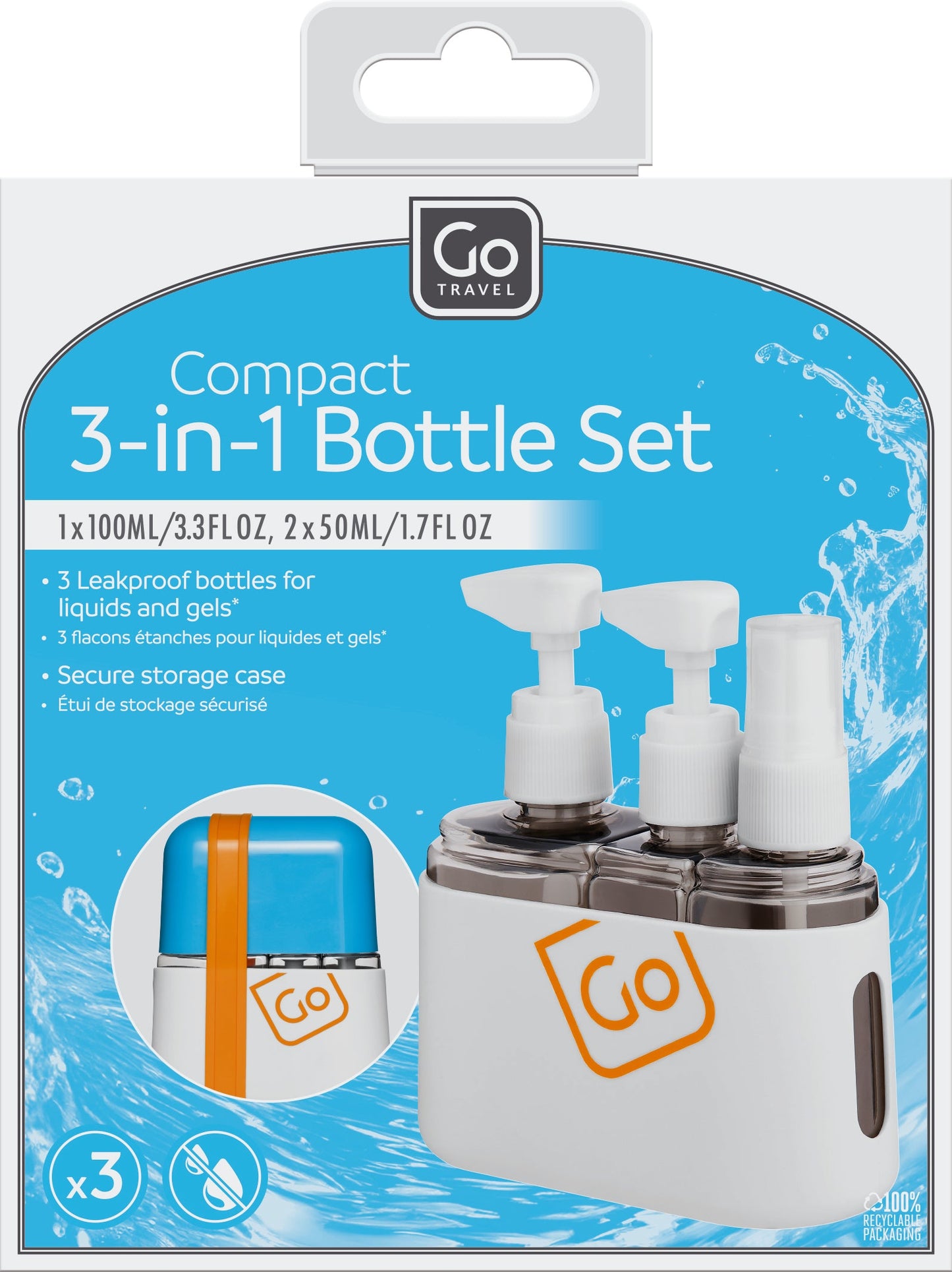 Go Travel Compact 3-in-1 Bottle Set