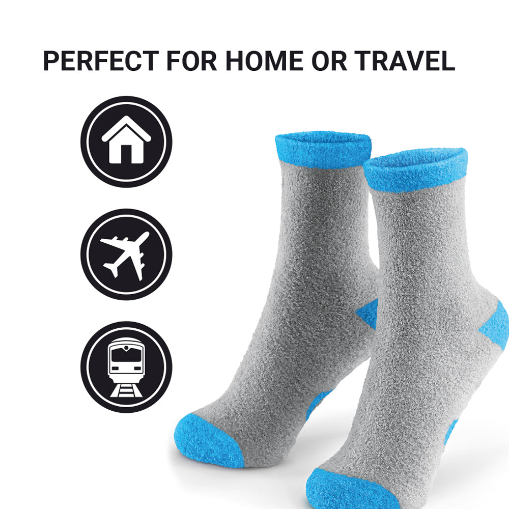 Go Travel Everyday Fluffy Sockzzz (Blue)