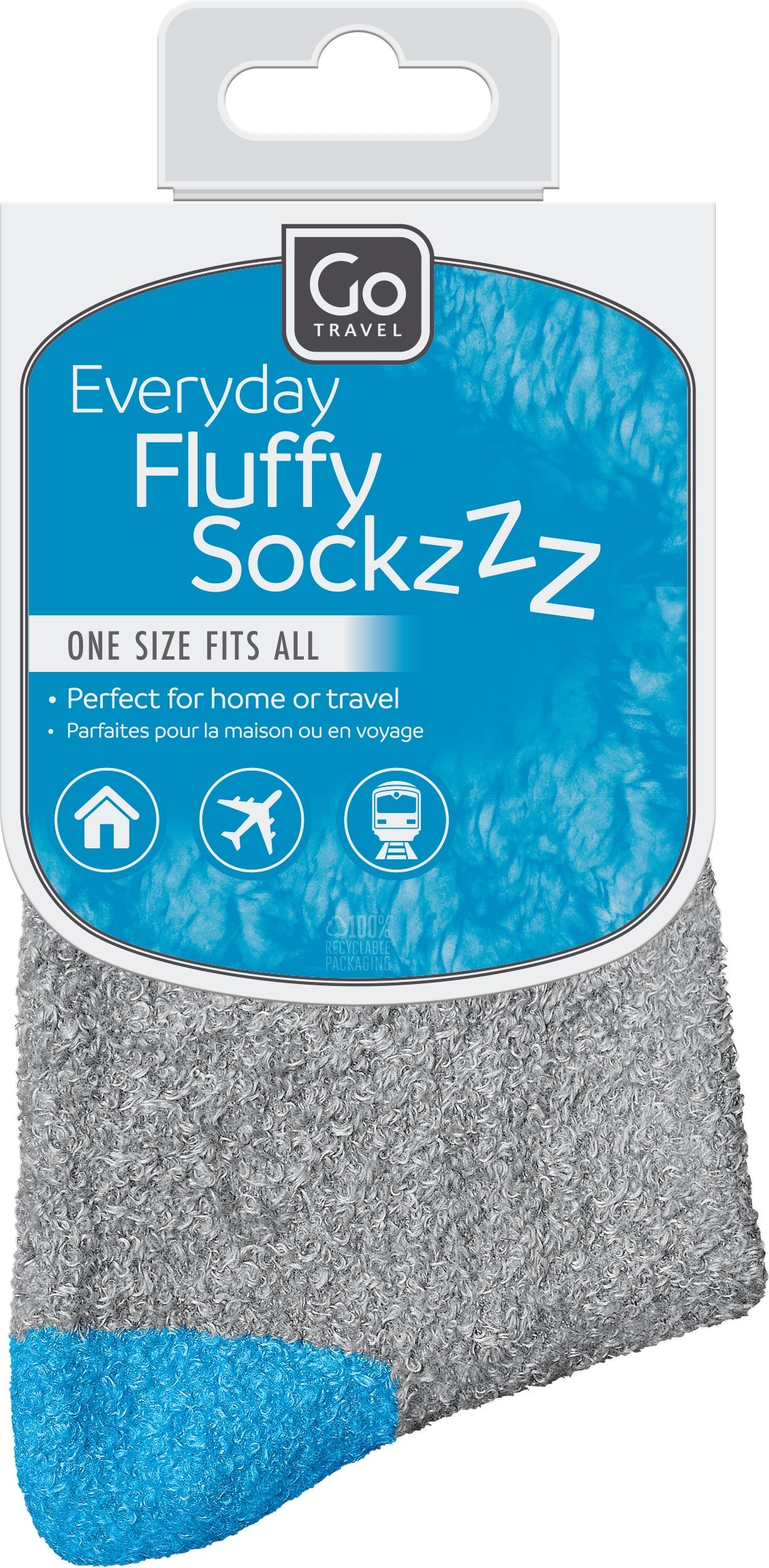 Go Travel Everyday Fluffy Sockzzz (Blue)